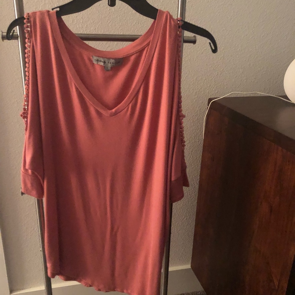 Almost Famous Peach T shirt blouse Size Large